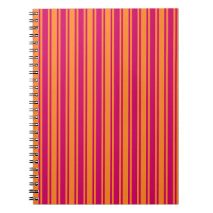 Pink and orange candy stripes notebook