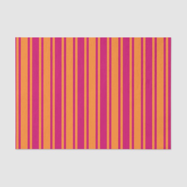 Pink and orange candy stripes tissue paper (Front)