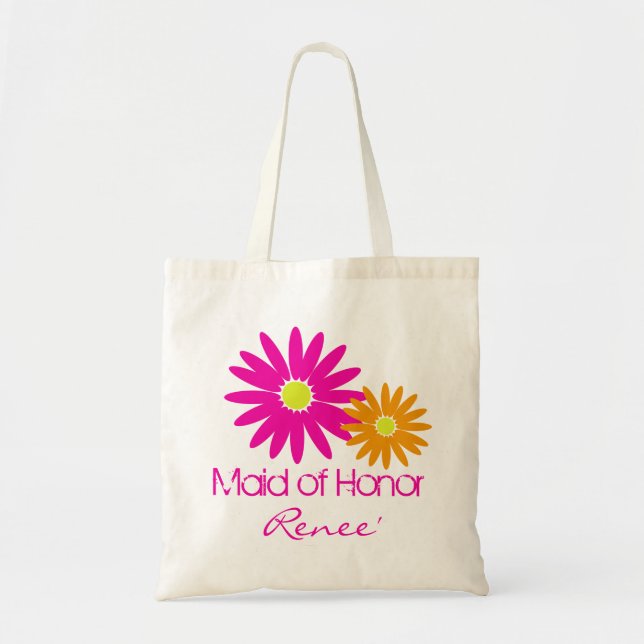 Pink and Orange Daisies Tote Bag (Front)