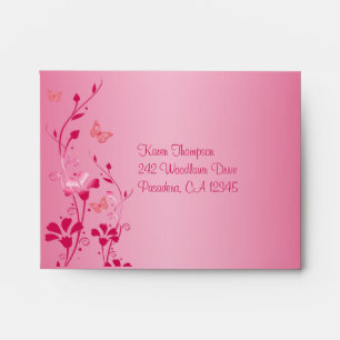 Pink and Orange Floral Envelope for Reply Card