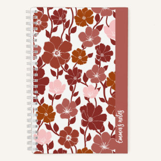 Pink and orange floral spiral notebook | journal