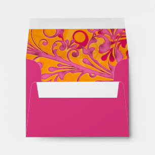 Pink and Orange Floral Wedding A-2 Envelopes
