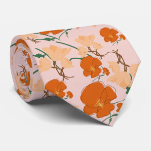 pink and orange flowers tie