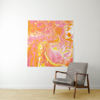 Pink and Orange Fluid Art