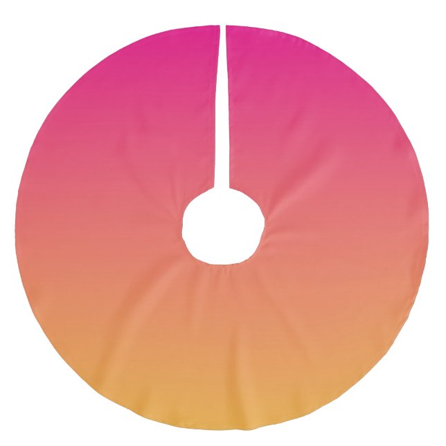 Pink and orange gradient brushed polyester tree skirt (Front)