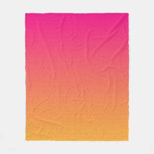 Pink and orange gradient fleece blanket