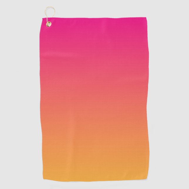 Pink and orange gradient golf towel (Front)