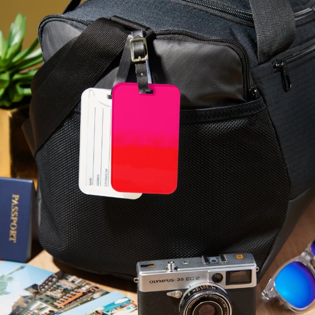 Pink and Orange Gradient  Luggage Tag (Front & Back)