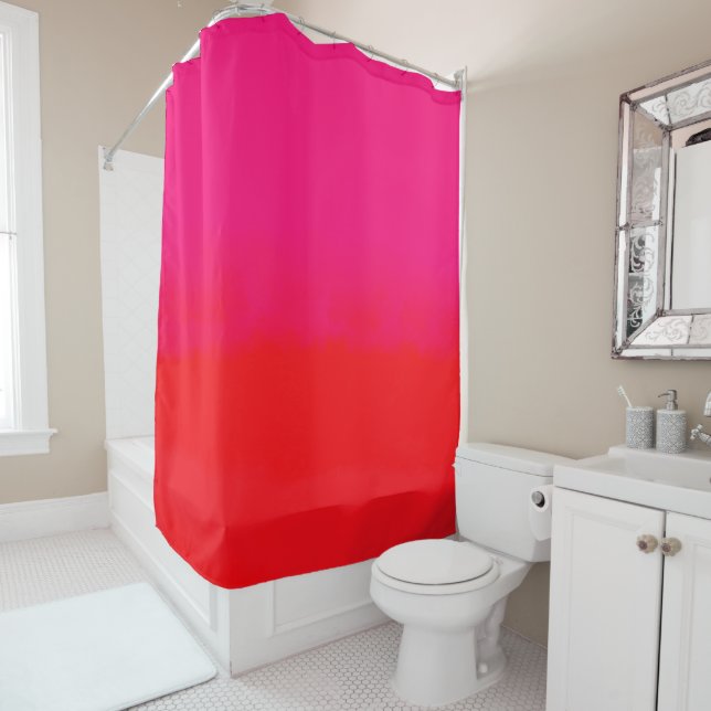 Pink and Orange Gradient  Shower Curtain (In Situ)