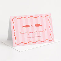 Pink And Orange Hand Drawn Fish Wedding Shower