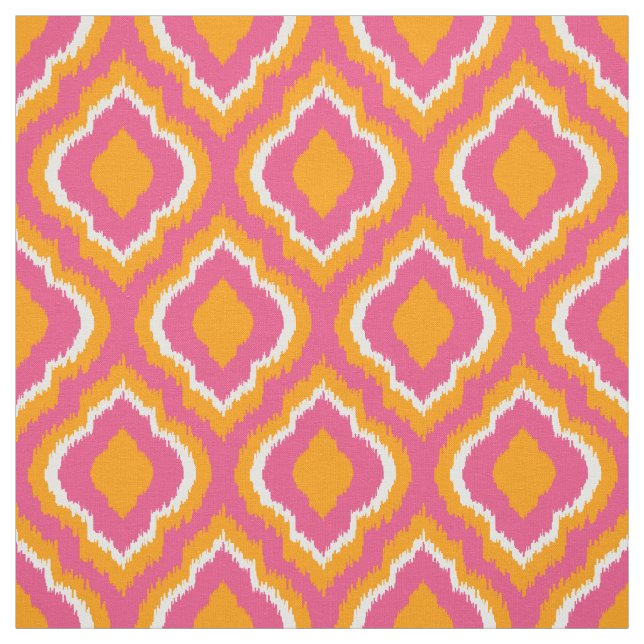 Pink and Orange Ikat Moroccan Fabric (Swatch)