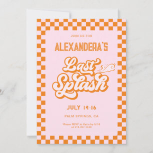 Pink and Orange Last Splash Bachelorette Party Invitation