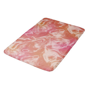 Pink and Orange Marble abstract Bath Mat