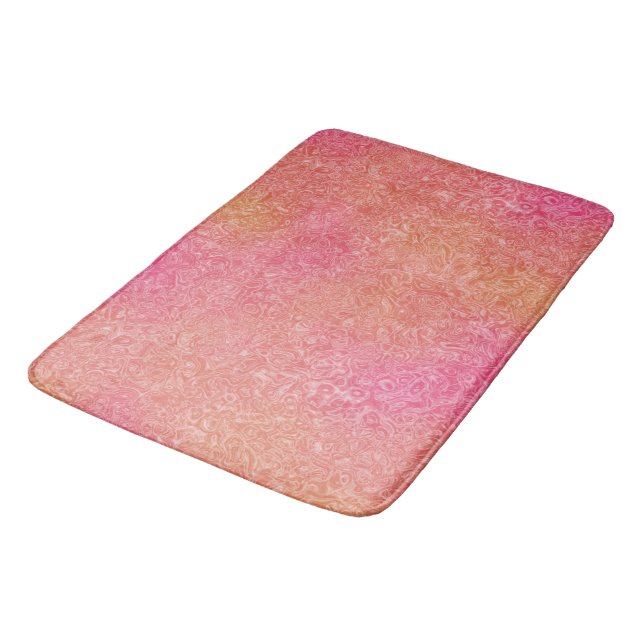 Pink and Orange Marble abstract Bath Mat (Angled)