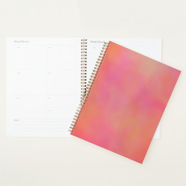 Pink and Orange Marbled Cloud abstract Planner (Display)