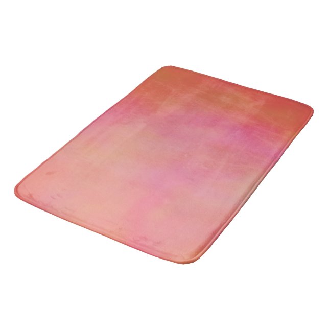 Pink and Orange Marrbled Cloud abstract Bath Mat (Angled)