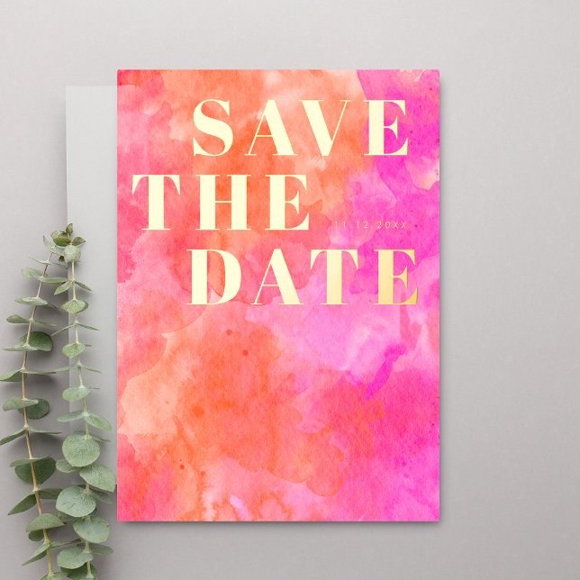 Pink and Orange Modern Wedding Save the Date (Creator Uploaded)