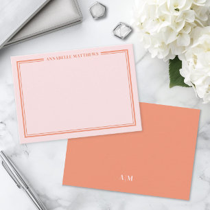 Pink And Orange Name Monogram Card