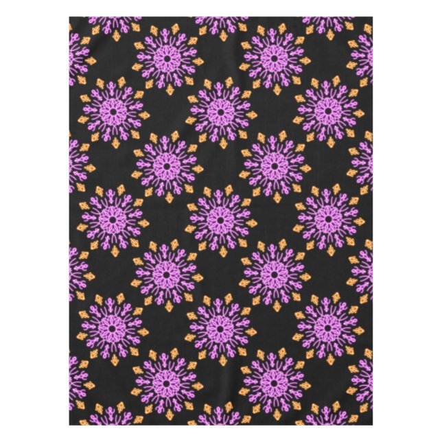 Pink and orange neon flower tablecloth (Front)