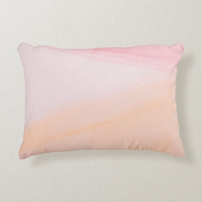 Pink and orange paints decorative cushion (Front)