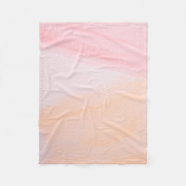 Pink and orange paints fleece blanket (Front)