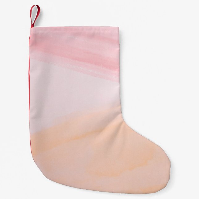Pink and orange paints small christmas stocking (Front)
