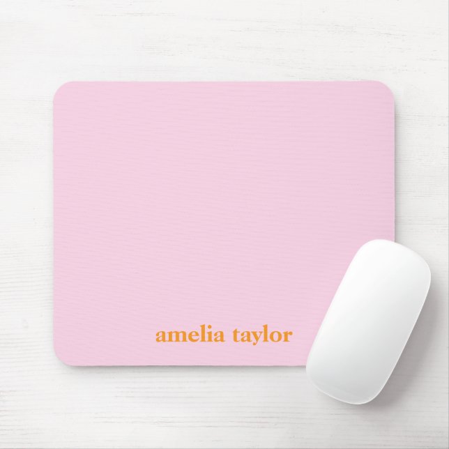 Pink And Orange Personalised Teacher Name Mouse Pad (With Mouse)