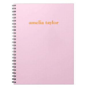 Pink And Orange Personalised Teacher Name Notebook