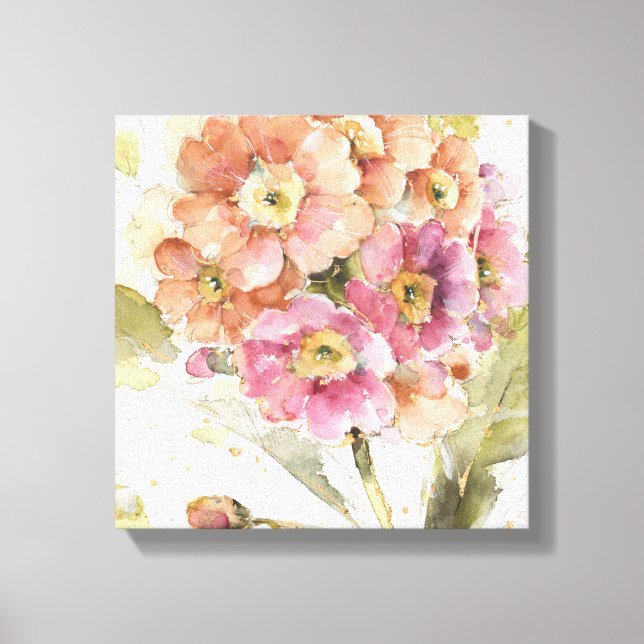 Pink and Orange Primrose Canvas Print (Front)