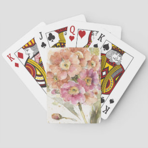 Pink and Orange Primrose Playing Cards