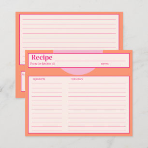 Pink and Orange Recipe Card