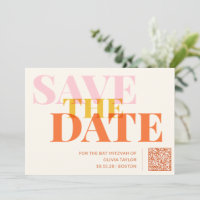 Pink and Orange Retro Modern Bat Mitzvah QR Code