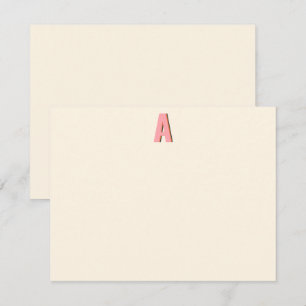 Pink and Orange Retro Monogram Initial Landscape Card