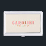 Pink and Orange Retro Typography Personalised Name Business Card Holder<br><div class="desc">Pink and Orange Retro Typography Personalised Name Business Card Case</div>