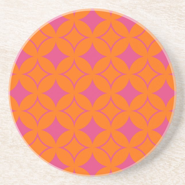 Pink and orange shippo coaster (Front)