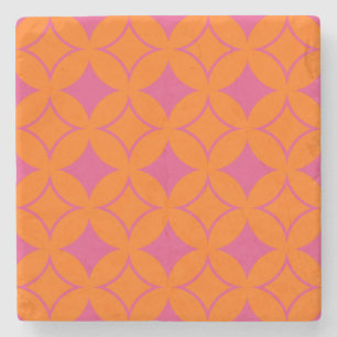 Pink and orange shippo stone coaster