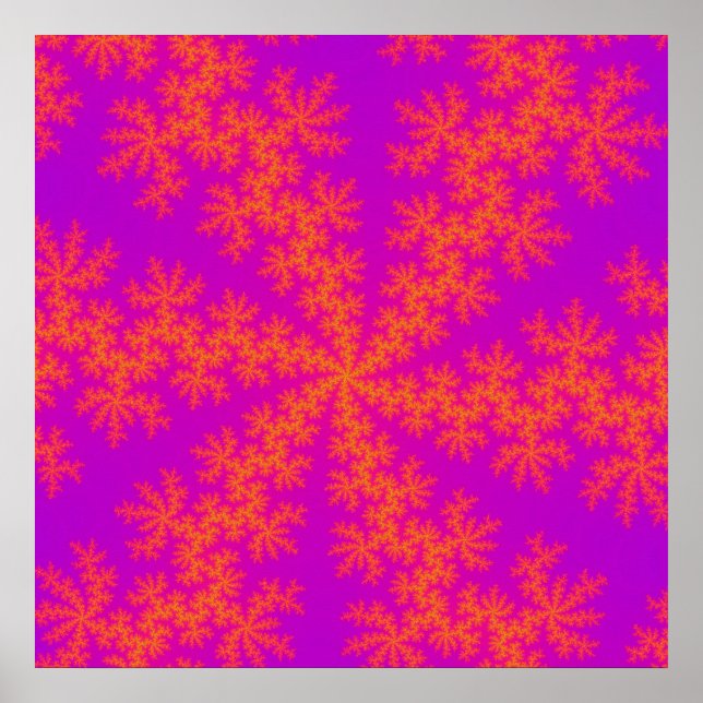 Pink and Orange Snowflake Poster (Front)