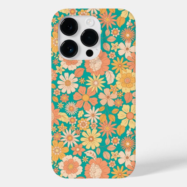 pink and orange spring flowers pattern Case-Mate iPhone case (Back)