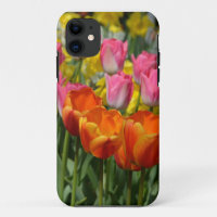 Pink and orange spring tulips iphone 5 case