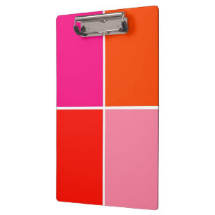 Pink and Orange Squares Clipboard