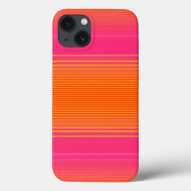 Pink and Orange Striped Pattern  Case-Mate iPhone Case (Back)