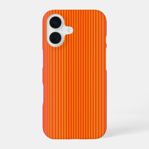 Pink and Orange Striped Pattern iPhone 16 Case