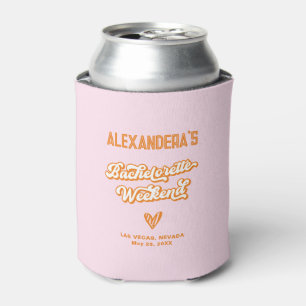 Pink and Orange Summer Bachelorette Can Cooler