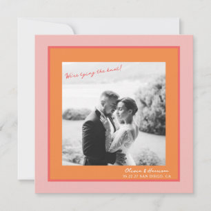 Pink and Orange Summer Wedding Save the Date Invitation