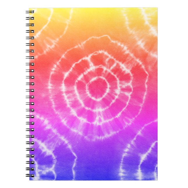 Pink and orange trendy tie-dye pattern  notebook (Front)