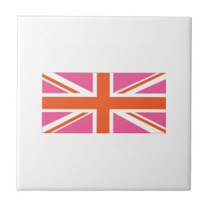 Pink and Orange Union Flag Tile