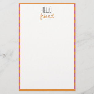 Pink And Orange Unlined Stationery
