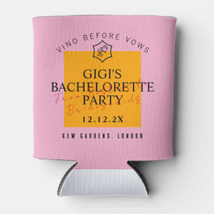 Pink and Orange Veuve Before Vows Beer Sleeve Can Cooler