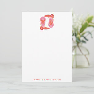 Pink and Orange Western Cowboy Boots Personalised Card