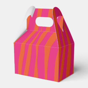 Pink and Orange Zebra Stripes Favour Box